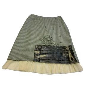 BON’A PARTE’ Womenswear appliquéd ruffle hem skirt